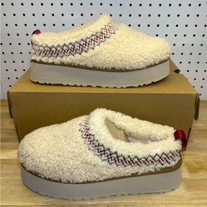 🐩🐩 UGG TAZZ SLIPPERS Heritage Braid Natural SZ 12W 👢👡